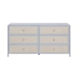 Patty Pastel Blue Rattan 6 Drawer Wooden Dresser