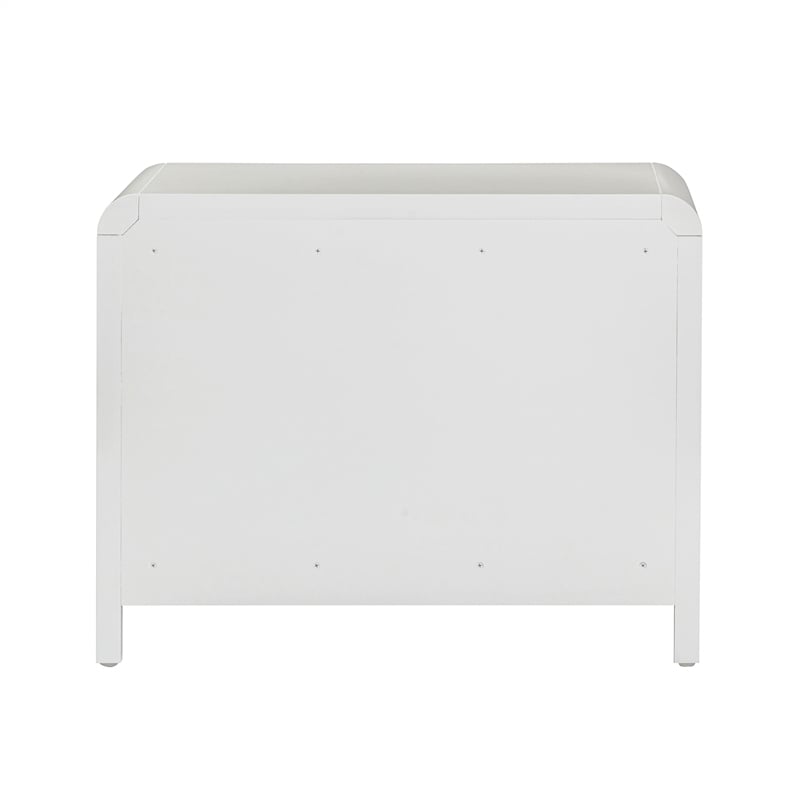 Patty White Rattan 2 Drawer Nightstand