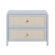 Patty Pastel Blue Rattan 2 Drawer Nightstand