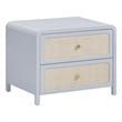 Patty Pastel Blue Rattan 2 Drawer Nightstand