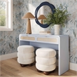 Patty Pastel Blue Rattan Console Desk