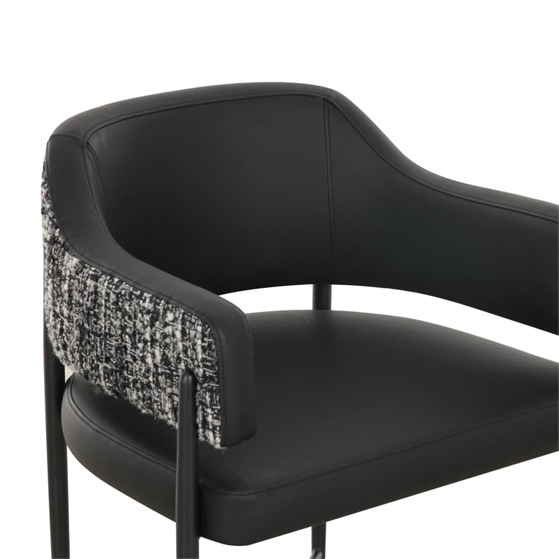 Sezanne Black Vegan Leather 2-Tone Dining Chair