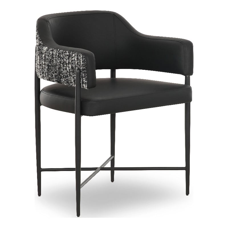 Sezanne Black Vegan Leather 2-Tone Dining Chair