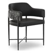 Sezanne Black Vegan Leather 2-Tone Dining Chair
