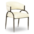 Tatum Cream Vegan Leather and 2-Tone Jacquard Dining Chair