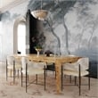 Sezanne Cream Vegan Leather and 2-Tone Jacquard Dining Chair