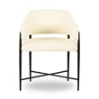 Sezanne Cream Vegan Leather and 2-Tone Jacquard Dining Chair