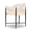 Sezanne Cream Vegan Leather and 2-Tone Jacquard Dining Chair