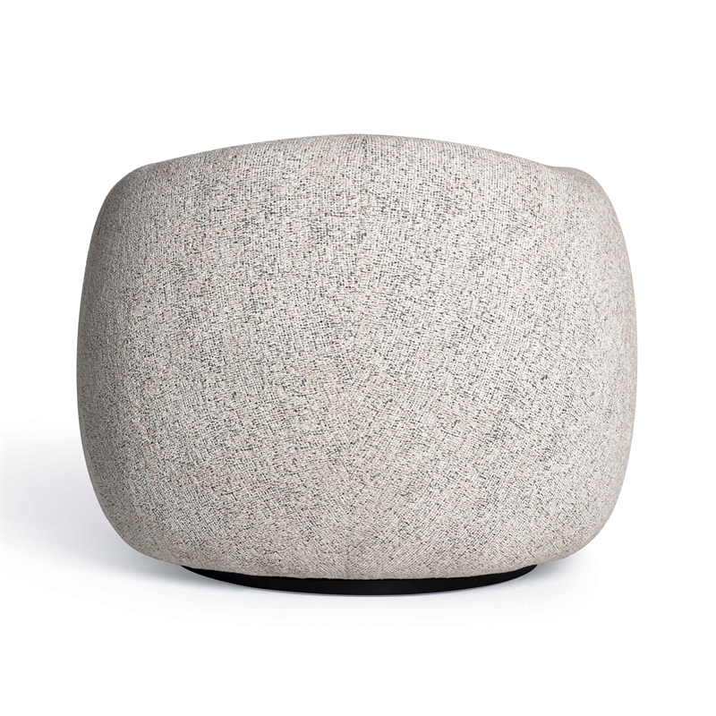 Judy Black and White Woven Fabric Swivel Chair