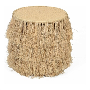 Luau Natural Rattan Round End Table