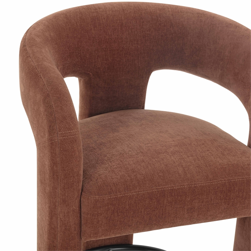 Malone Rust Red Performance Chenille Counter Stool