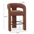 Malone Rust Red Performance Chenille Counter Stool