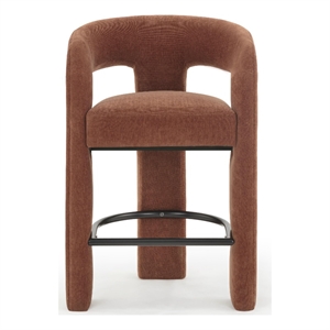 Malone Rust Red Performance Chenille Counter Stool