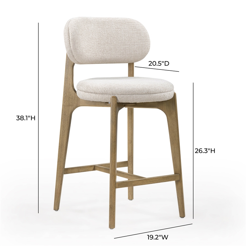 Carnation Cream Performance Fabric Counter Stool