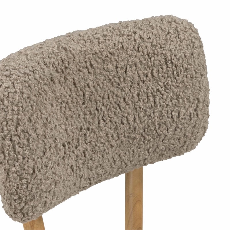 Bobbie Cream Vegan Leather and Grey Vegan Shearling Dining Chair