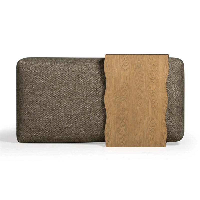 Spencer Olive Green Performance Basketweave Ottoman with Bridge Table
