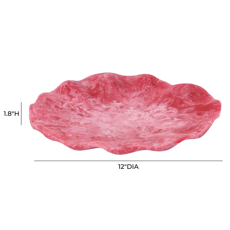 Mera Ruby Red Resin Petal Tray