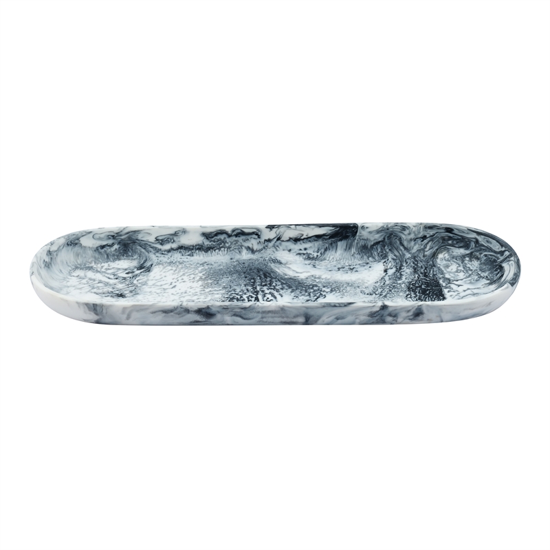 Mera Black & White Resin Petal Tray