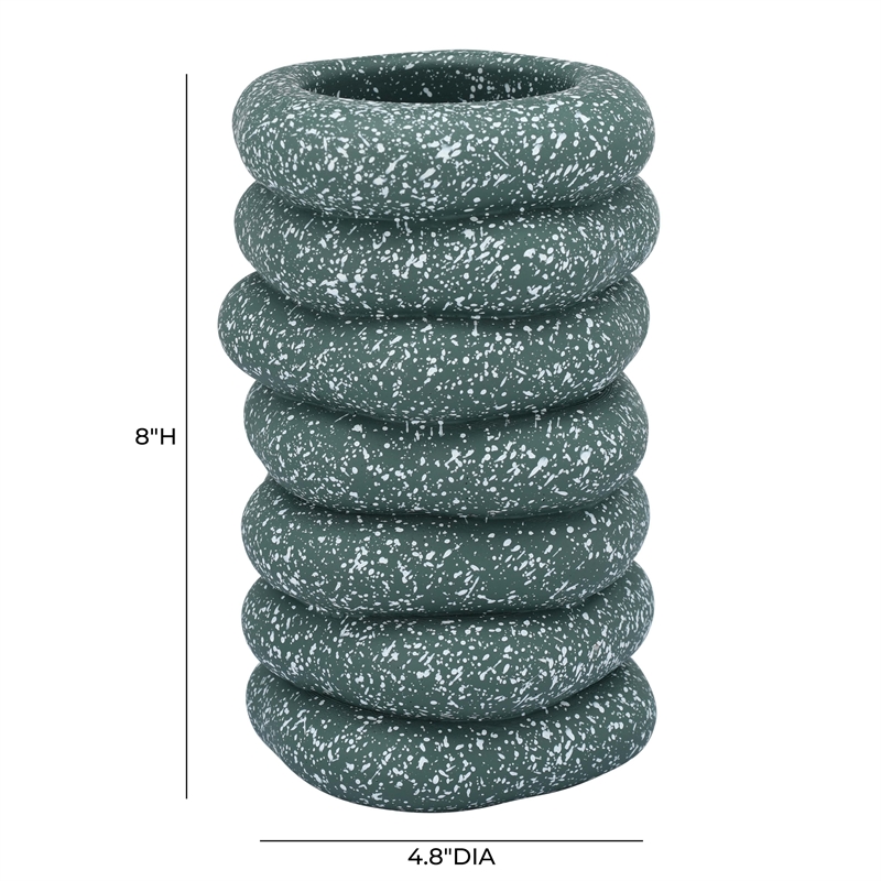 Gabby Speckled Green Cairn Vase