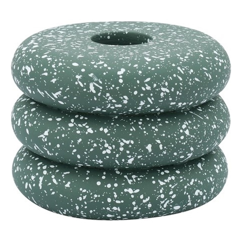 Gabby Speckled Green Stacked Candleholder