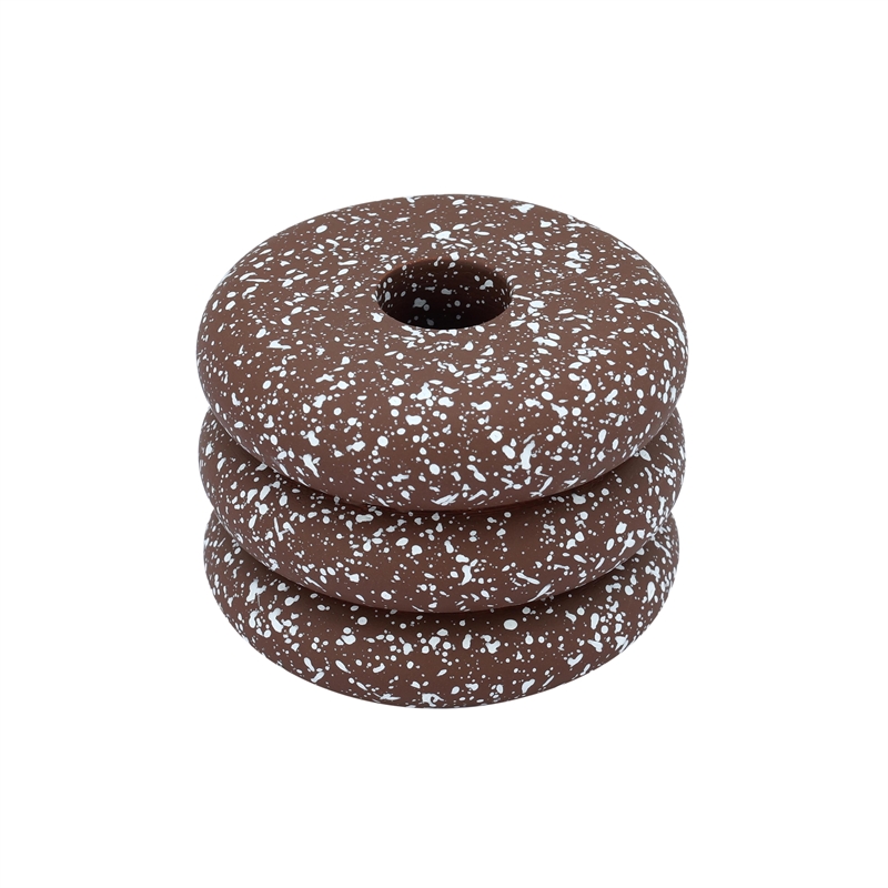 Gabby Speckled Rust Stacked Candleholder