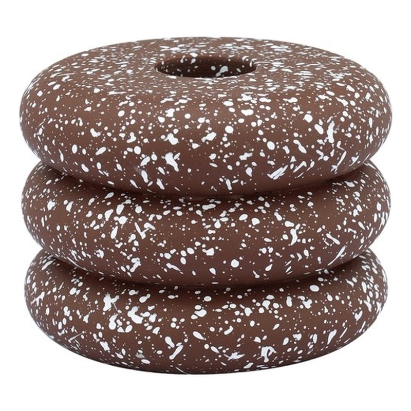 Gabby Speckled Rust Stacked Candleholder