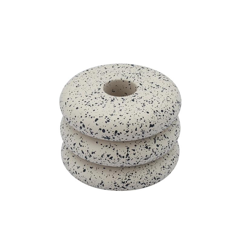 Gabby Speckled Cream Stacked Candleholder
