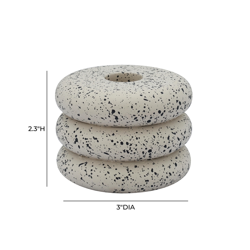 Gabby Speckled Cream Stacked Candleholder