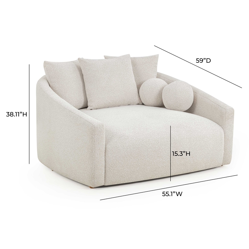 Hanim Cream Boucle Daybed