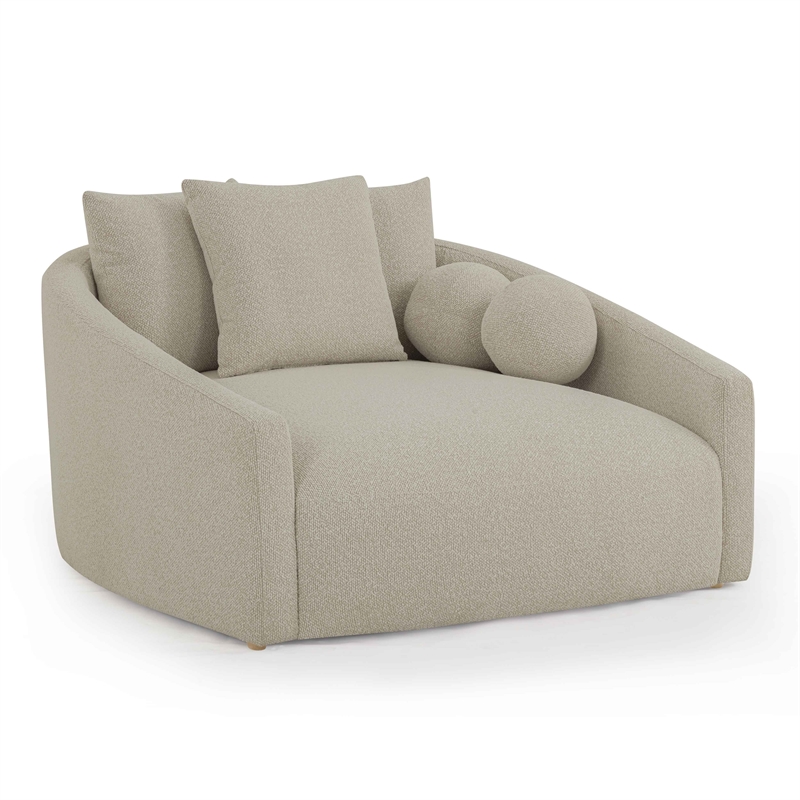 Hanim Warm Grey Boucle Upholstered Daybed
