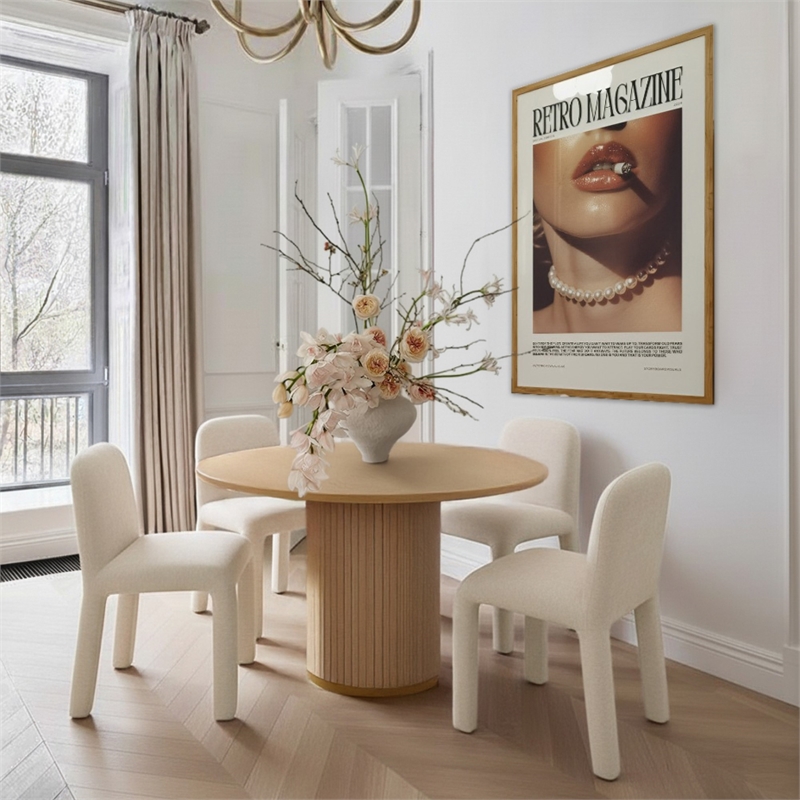 Georgia Cream Performance Chenille Dining Chair