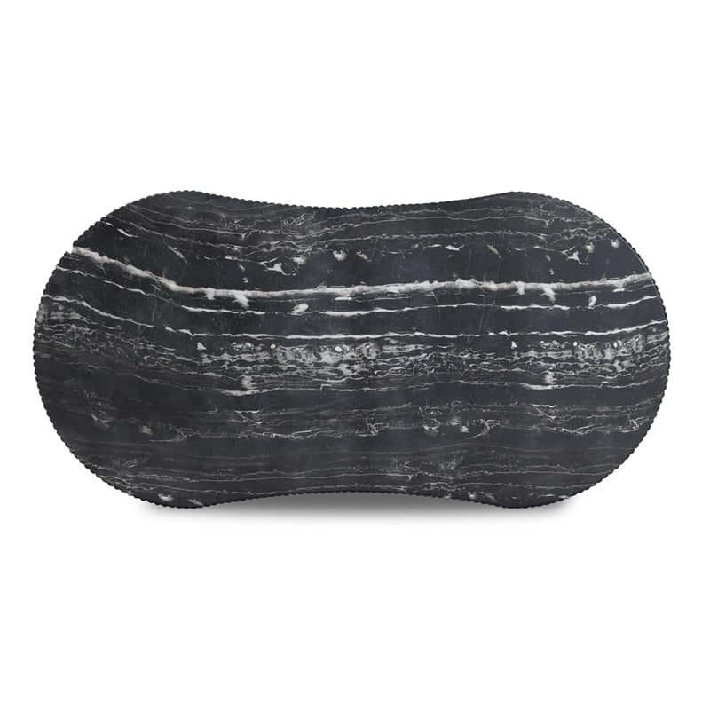 Hades Black Faux Marble Indoor/Outdoor Concrete Coffee Table