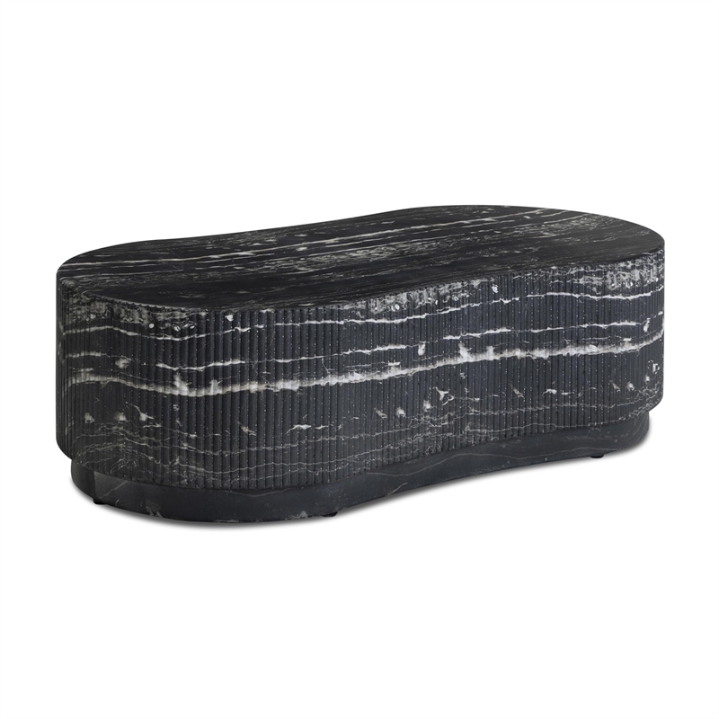 Hades Black Faux Marble Indoor/Outdoor Concrete Coffee Table