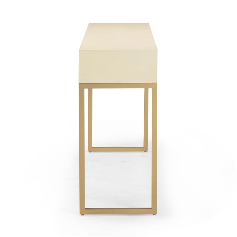 Pesce Cream Shagreen Console Table