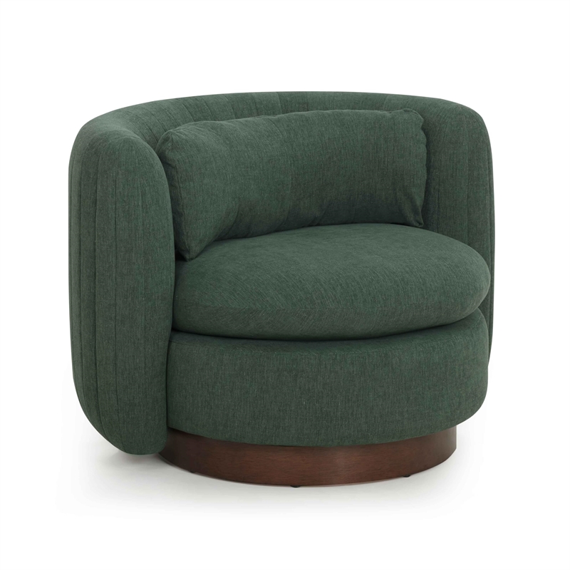 Nura Forest Green Chenille Swivel Accent Chair