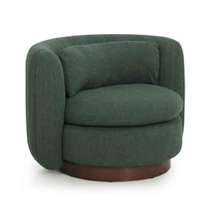 Nura Forest Green Chenille Swivel Accent Chair