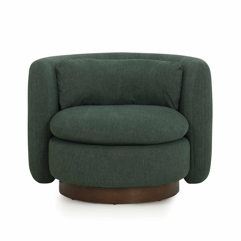 Nura Forest Green Chenille Swivel Accent Chair