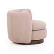 Nura Blush Pink Chenille Swivel Accent Chair