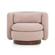 Nura Blush Pink Chenille Swivel Accent Chair
