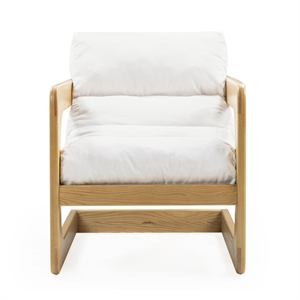 Palma Cream Upcycled Fabric Accent Chair