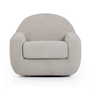 Tiago Warm Grey Boucle Upholstered Swivel Chair