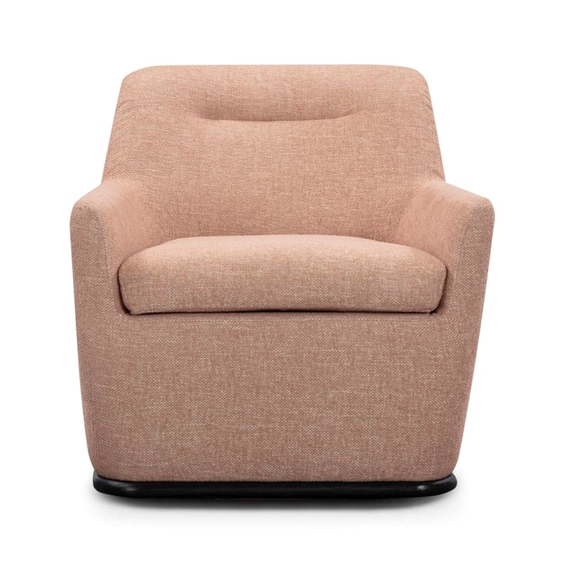 Mado Peach Textured Fabric Swivel Accent Chair