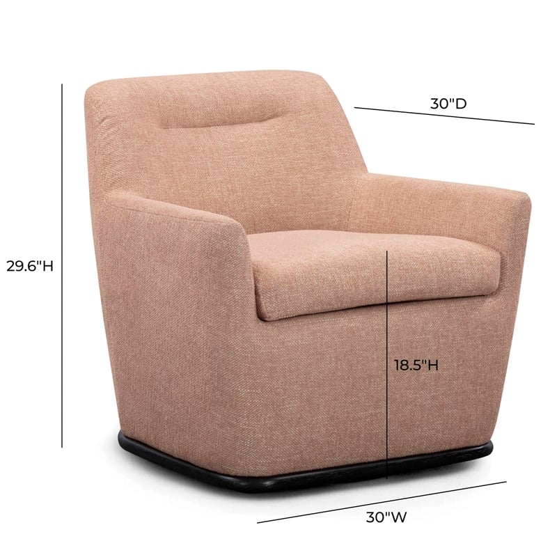 Mado Peach Textured Fabric Swivel Accent Chair
