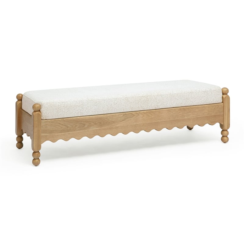 Thelma Cream Performance Basketweave Bench