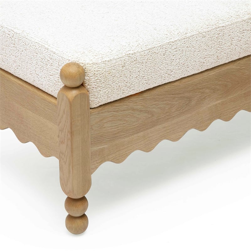 Thelma Cream Performance Basketweave Bench