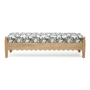 Thelma Cream Leopard Jacquard Bench