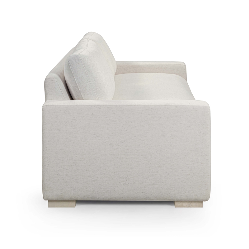 Beckham Cream Upcycled Basketweave 96 inch Sofa