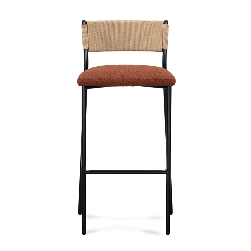 Celine Maroon Performance Boucle Barstool