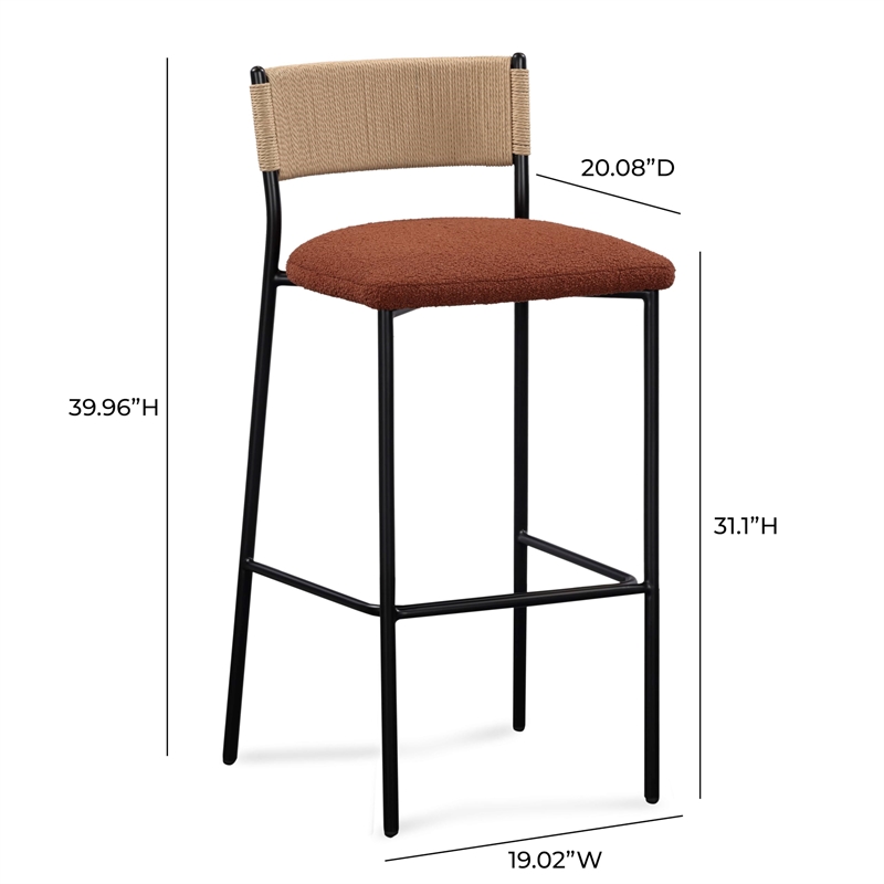 Celine Maroon Performance Boucle Barstool