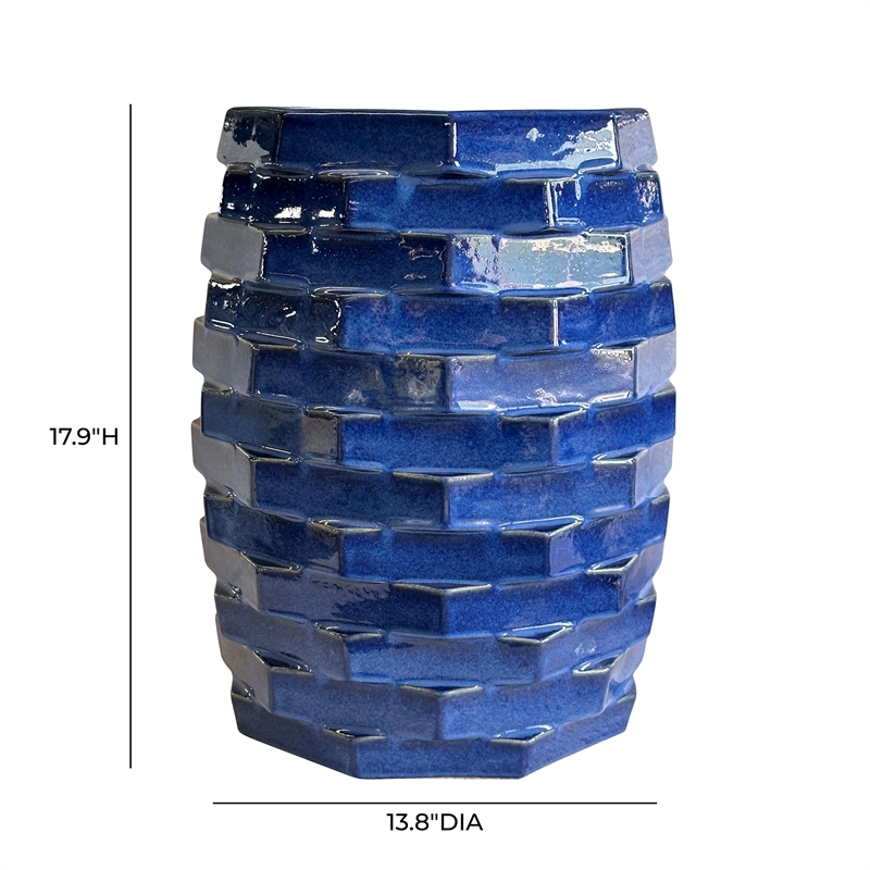 TOV Furniture Trax Azul Ceramic Table in Blue